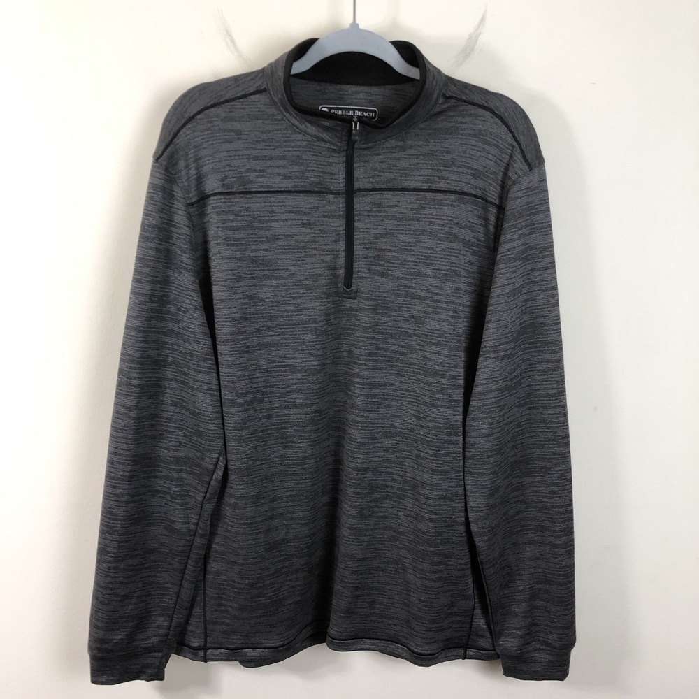 Pebble Beach Dry-Lux Performance 1/4 Zip Sweatshirt Pullover Men's Sz L Gray